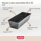 Zenker - Moule À Cake Extensible 20 À 35 Cm Zenker Black Metallic - Noir