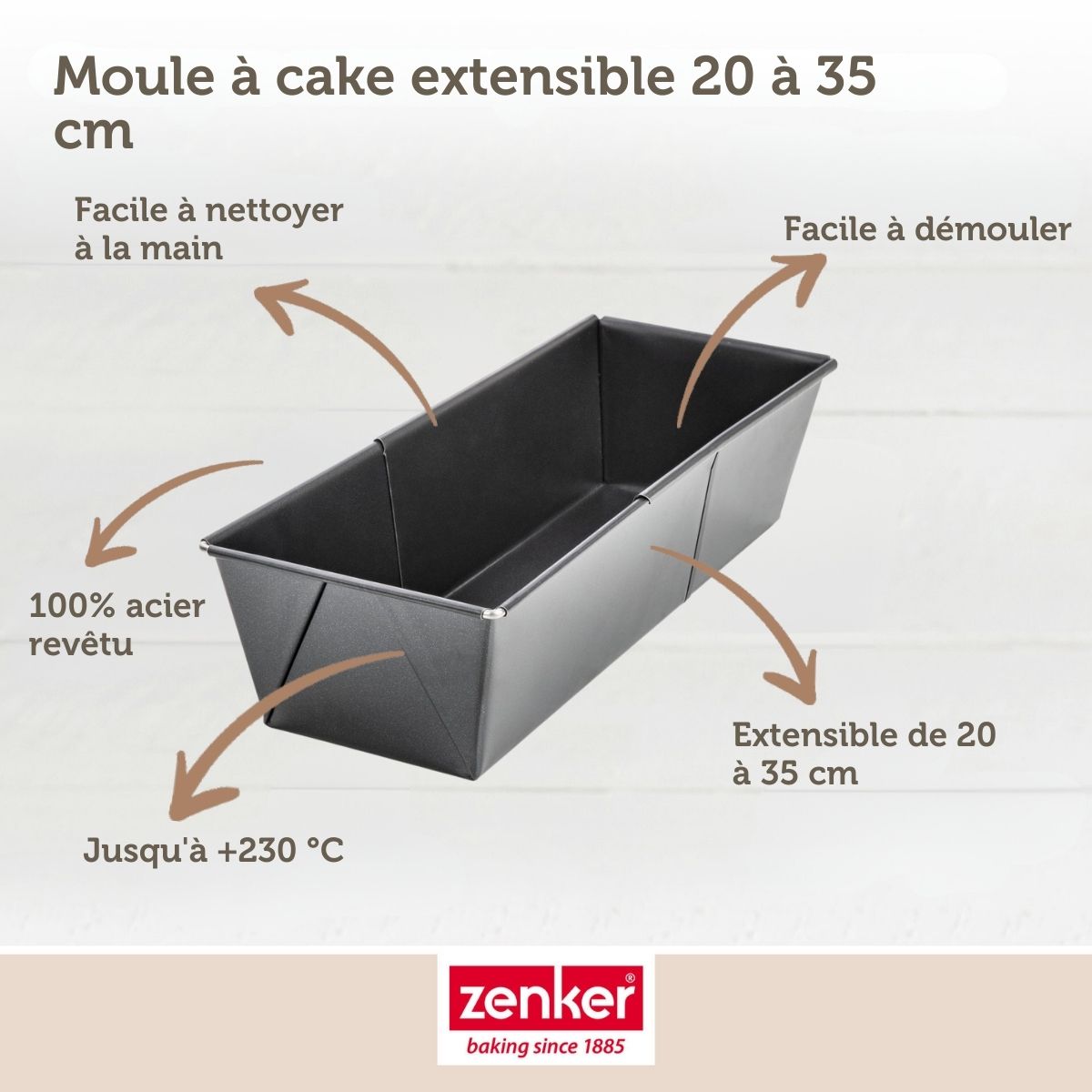 Zenker - Moule À Cake Extensible 20 À 35 Cm Zenker Black Metallic - Noir