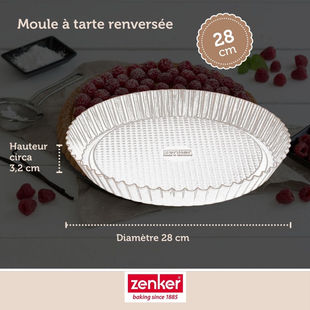 Zenker - Moule À Tarte Renversée 28 Cm Zenker Black Metallic - Noir