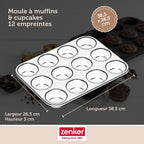 Zenker - Moule À Muffins 12 Empreintes 38 X 26 Cm Zenker Black Metallic - Noir