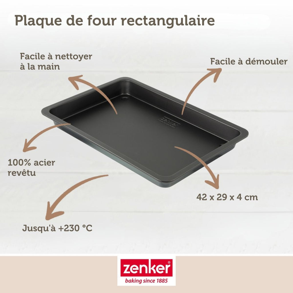 Zenker - Plaque De Four Rectangulaire 42 X 29 Cm Zenker Black Metallic - Noir