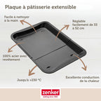 Zenker - Plaque De Four Extensible De 35-52 X 32 Cm Zenker Black Metallic - Noir
