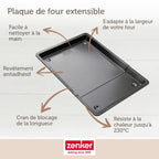 Zenker - Plaque De Cuisson Four Extensible De 37 À 52 Cm Zenker Black Metallic - Noir