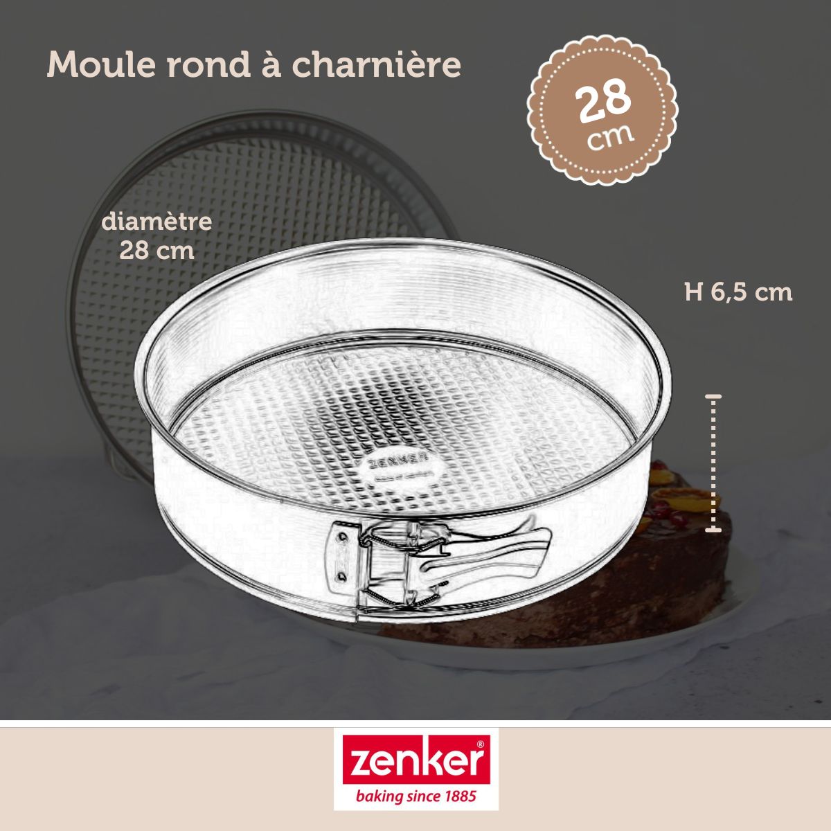 Zenker - Ensemble De 2 Moules À Manqué À Charnière 28 Cm Zenker Silver - Gris