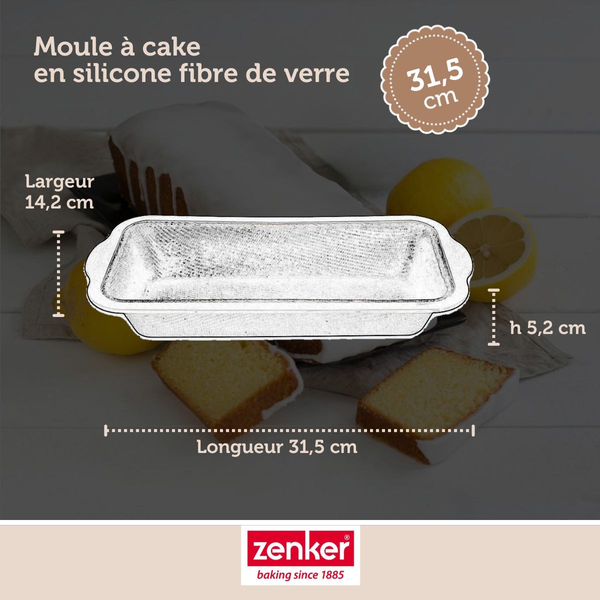 Zenker - Moule À Cake 31,5 Cm Zenker Silicone Fibre De Verre - Noir|Gris