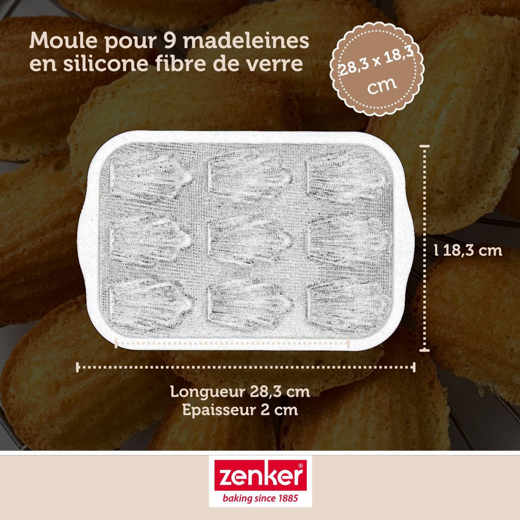 Zenker - Moule 9 Madeleines 28 X 18 Cm Zenker Silicone Fibre De Verre - Noir|Gris