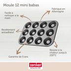Zenker - Moule 12 Babas Au Rhum Zenker Spécial Créative - Noir