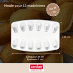 Zenker - Moule 12 Madeleines 26 X 39 Cm Zenker Spécial Countries - Noir