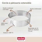 Zenker - Cercle À Pâtisserie Réglable Zenker Smart Pastry - Inox