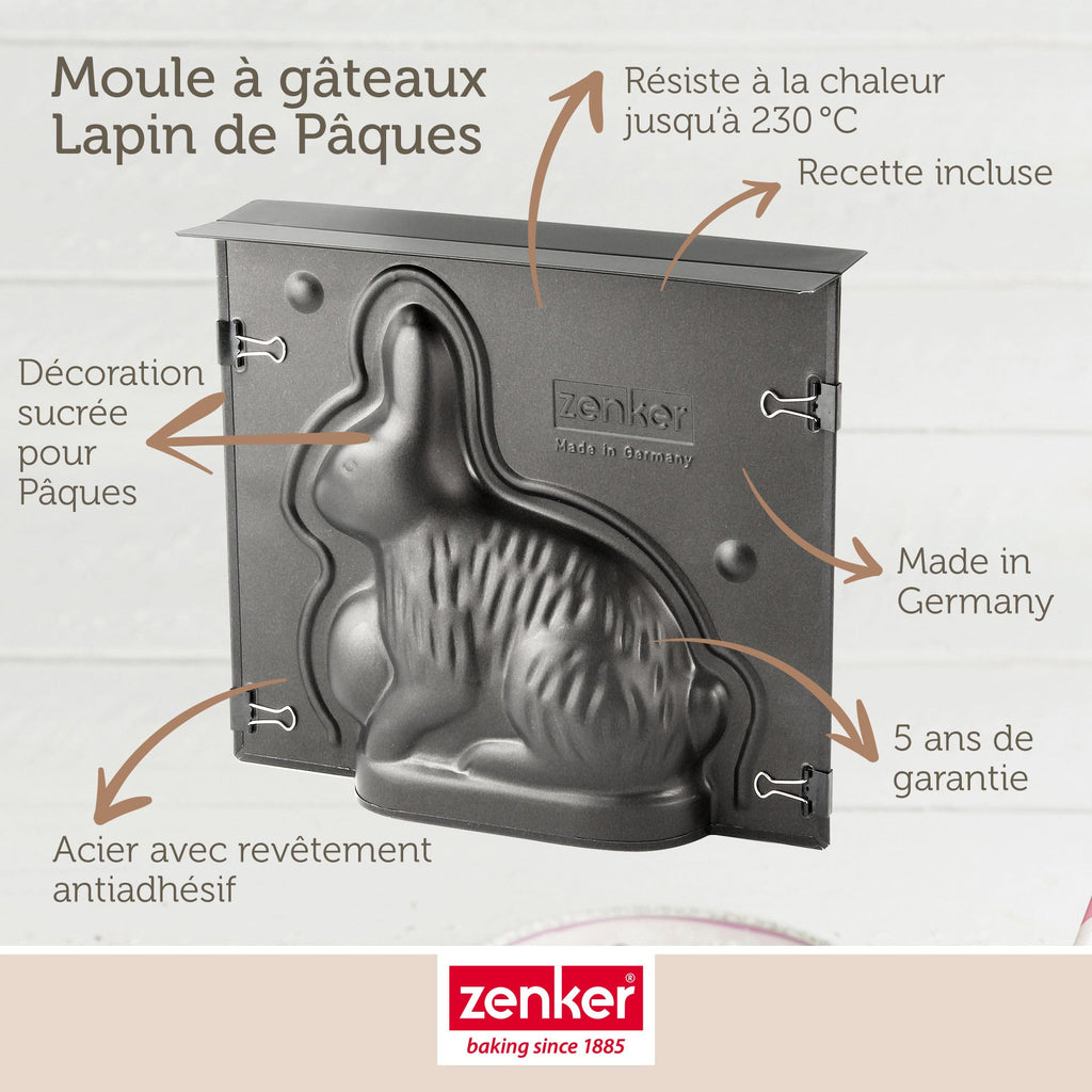 Zenker - Moule À Gâteaux 3D En Forme De Lapin De Pâques 600 Ml Zenker Special Season - Noir