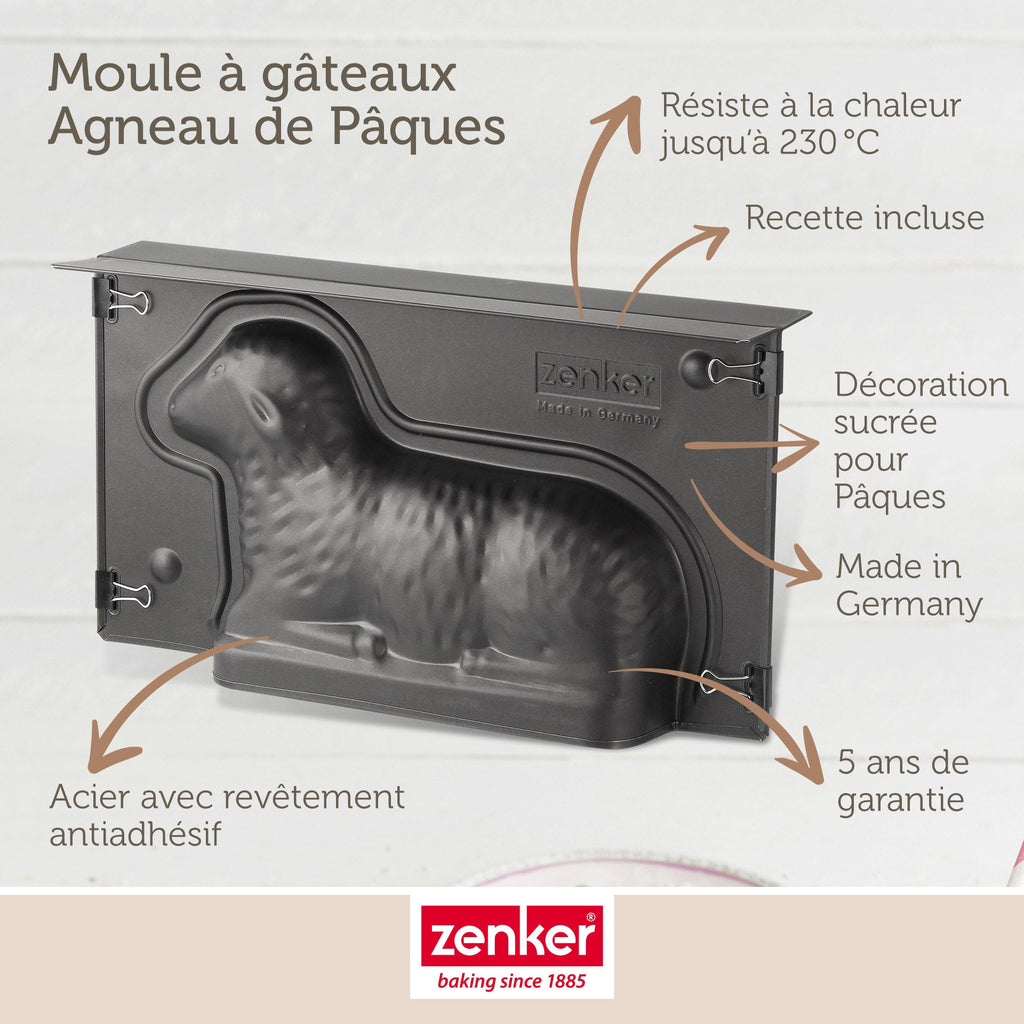 Zenker - Moule À Gâteau 3D En Forme D'Agneau Pascal Zenker Special Season - Noir