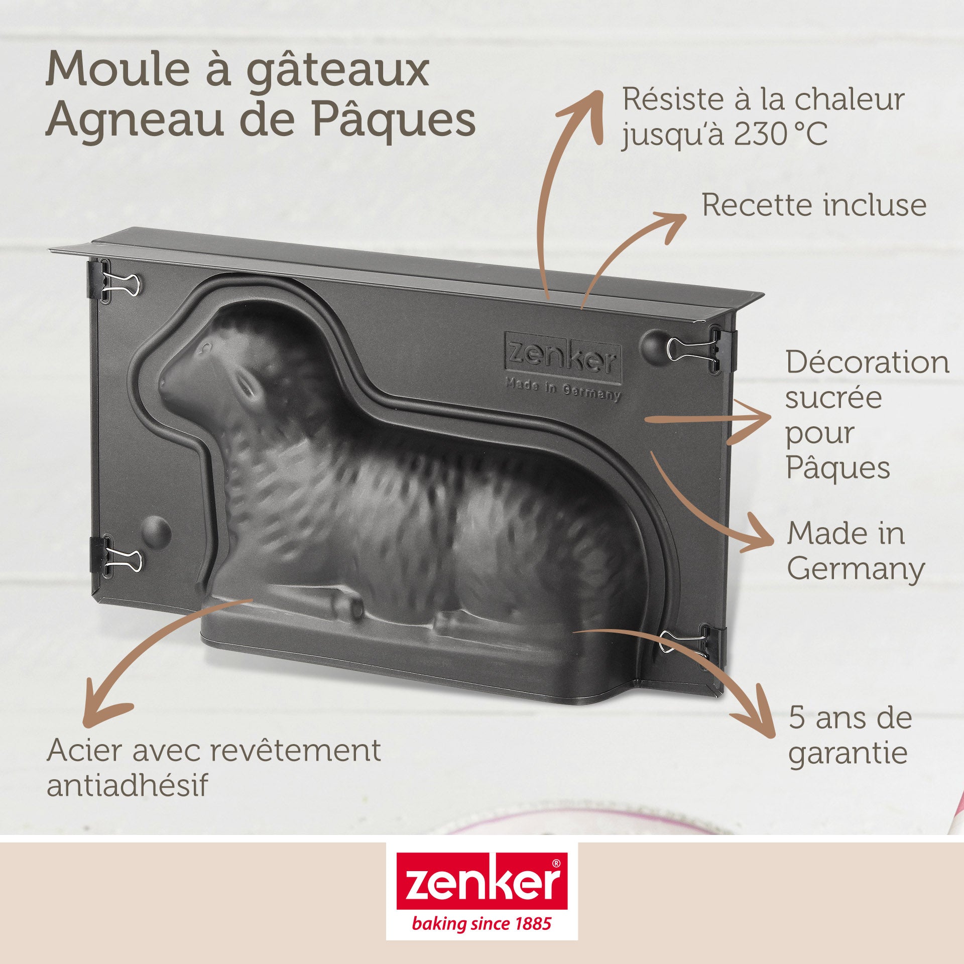 Zenker - Moule À Gâteau 3D En Forme D'Agneau Pascal Zenker Special Season - Noir