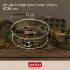 Zenker - Set Pâtisserie Avec Moule À Manqué À Charnière 26 Cm, 2 Bols À Mixer Et Spatule Zenker - Vert|Inox