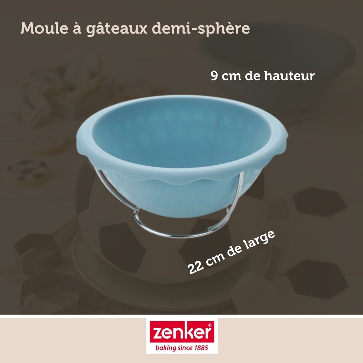 Zenker - Set De 5 Ustensiles De Pâtisserie Moule Bol Spatule Et Verre Doseur Zenker Spécial Football - Bleu