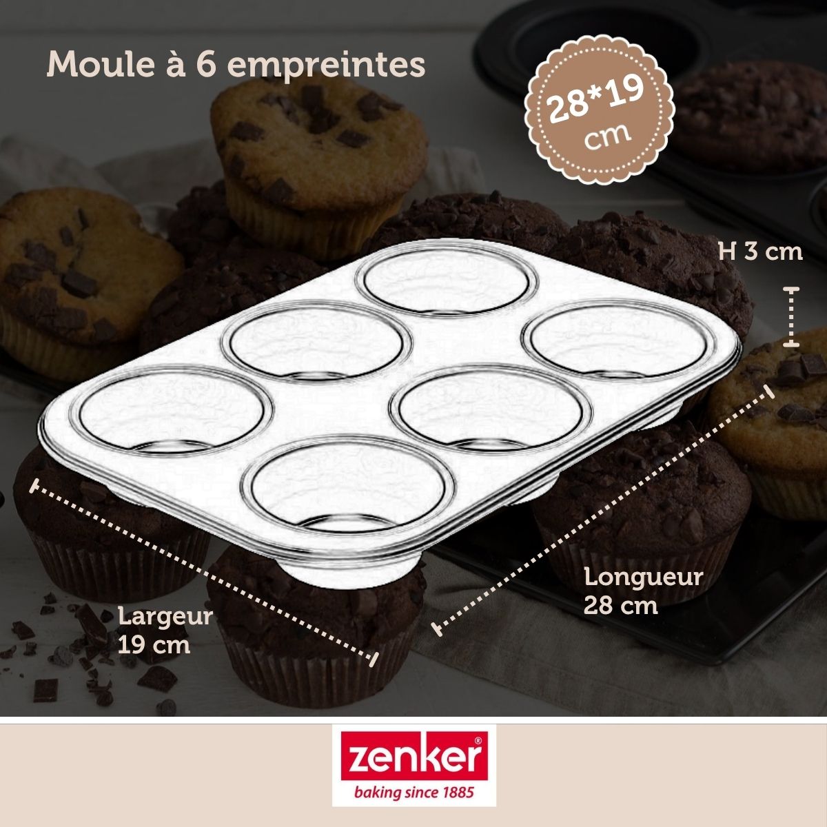 Zenker - Set Pâtisserie Avec Moule À Muffins 6 Empreintes 28 Cm, 2 Bols À Mixer, Verre Mesureur Et Spatule Zenker - Noir