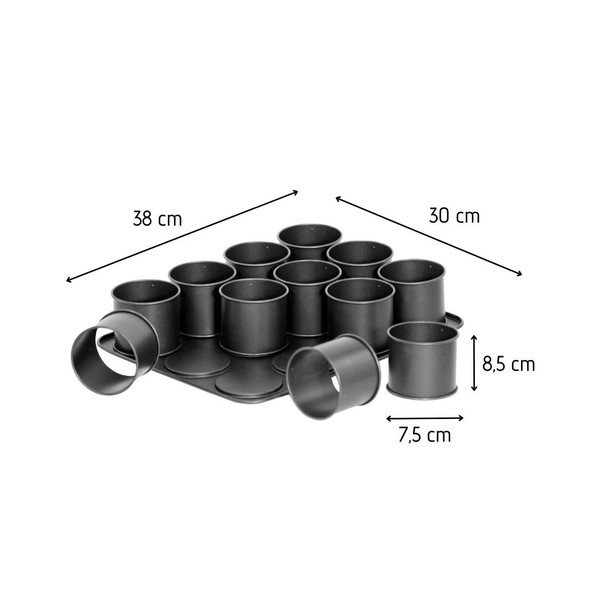 Zenker - Set À Pâtisserie 1 Plaque De 12 Mini-Moules 2 Bols À Mixer 1 Verre Mesureur Et 1 Spatule Zenker Black Metallic - Noir