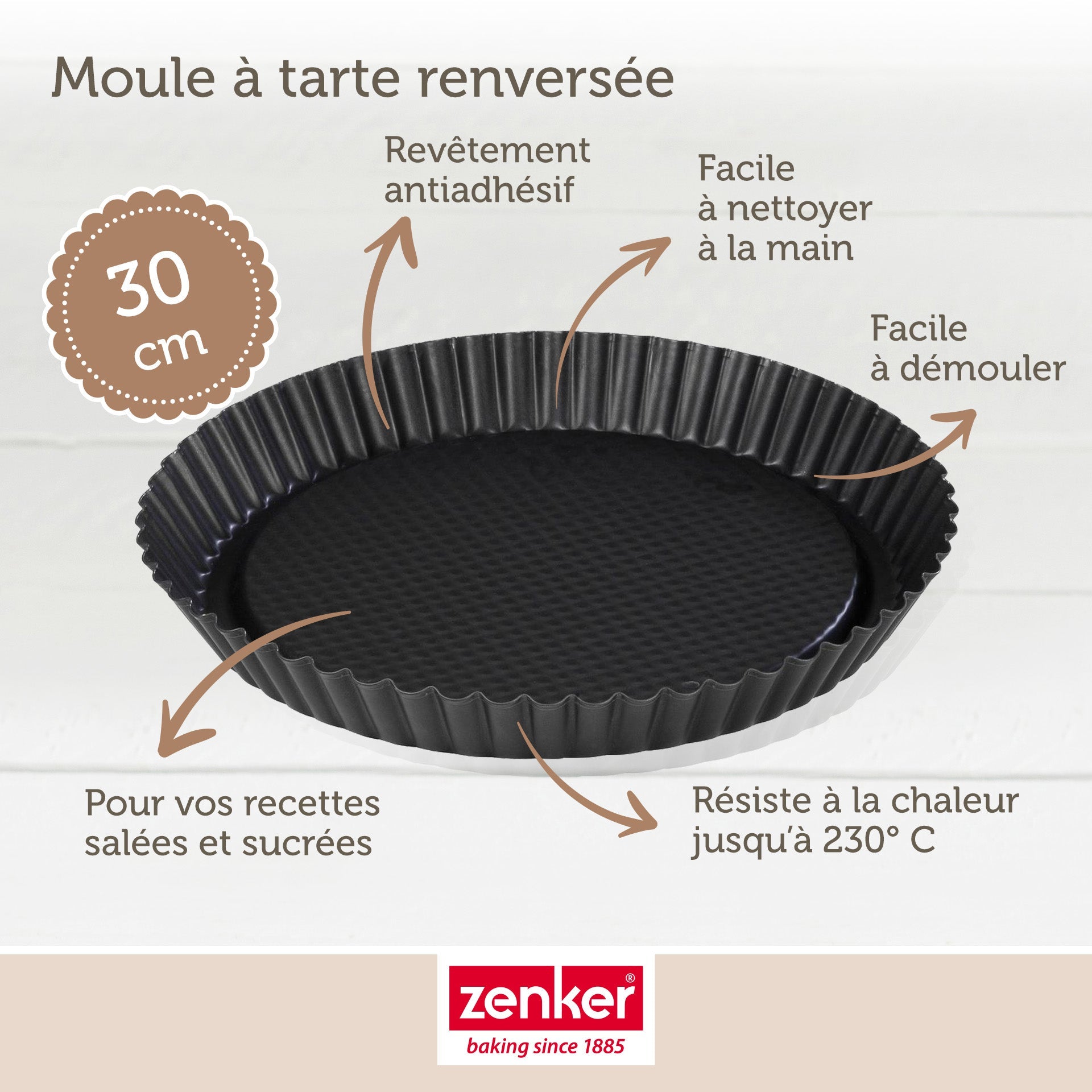 Zenker - Lot De 2 Plats À Tartes Renversées 30 Cm Zenker Black Metallic - Noir
