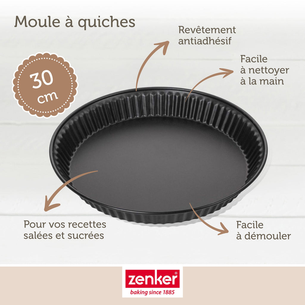 Zenker - Lot De 2 Moules À Quiche Lorraine 30 Cm Zenker Spécial Countries - Noir