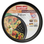 Zenker - Lot De 2 Plaques À Pizza À Fond Perforé 32 Cm Zenker Spécial Countries - Noir