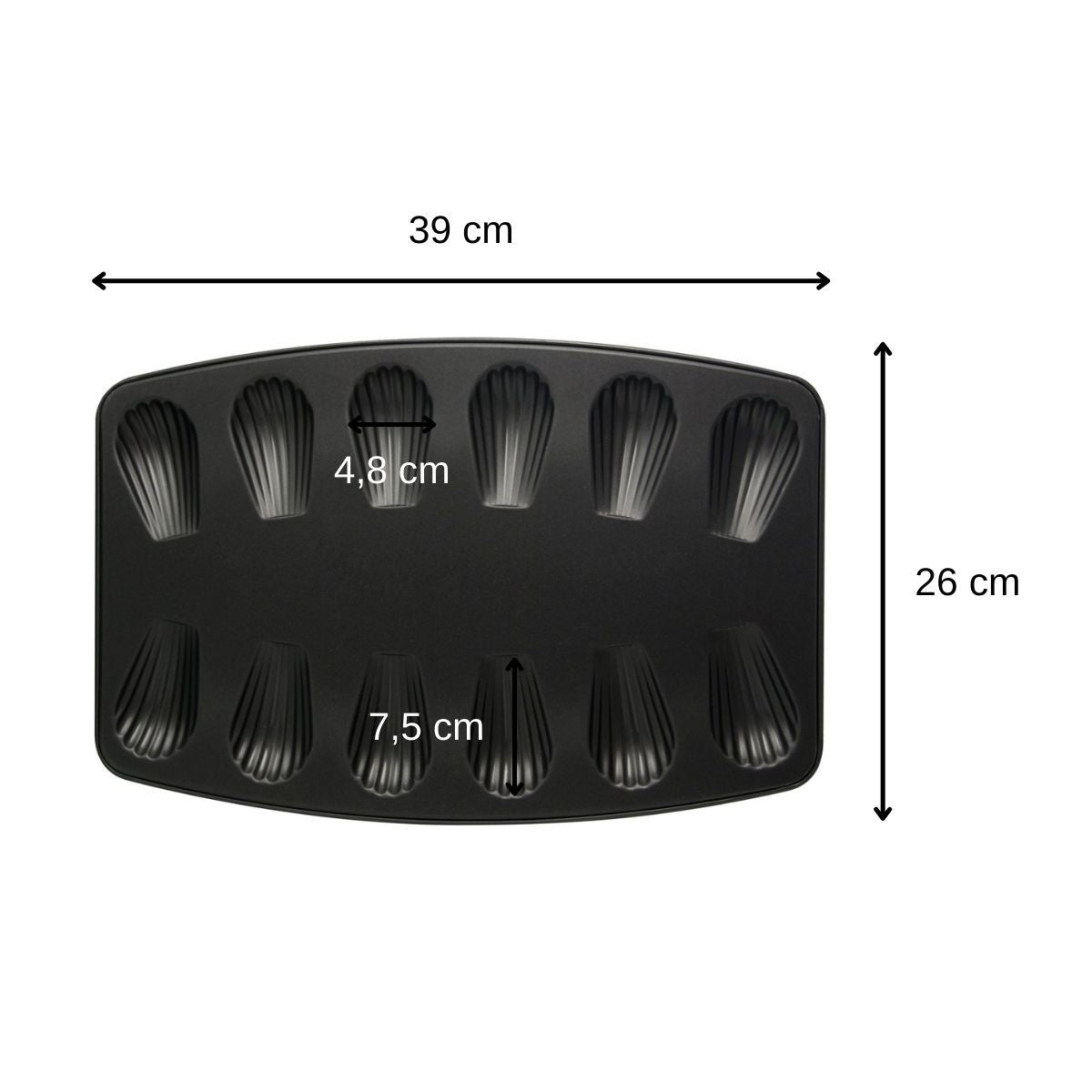 Zenker - Lot De 2 Moules À Madeleines 12 Empreintes Zenker Spécial Countries - Noir