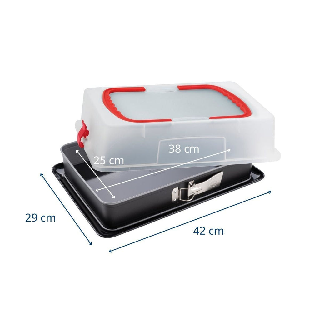 Dr Oetker - Lot De 2 Moules À Charnière Rectangulaires Avec Couvercle De Transport 42 X 29 Cm Dr. Oetker Back-Idee Kreativ - Noir