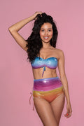 Bandeau Froncé Captivante Sunset Rouge/Bleu