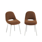Doon - Chaises - Tissu Chenille - Marron Pieds Métal