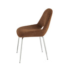 Doon - Chaises - Tissu Chenille - Marron Pieds Métal