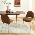Doon - Chaises - Tissu Chenille - Marron Pieds Métal
