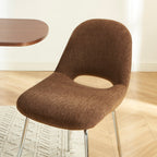 Doon - Chaises - Tissu Chenille - Marron Pieds Métal