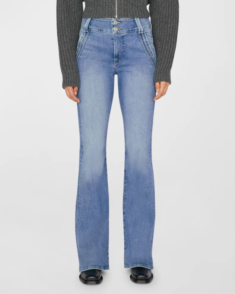 Pantalon Double Detail Flare - Chatwin