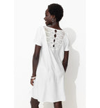 Robe Courte Détail Dentelle - Naturel Uni Clair