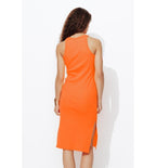 Robe-débardeur Mi-longue - Orange Uni Colore