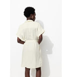 Robe Tunique Ceinturée Femme - Naturel Uni Clair
