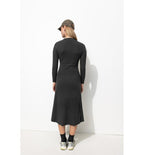 Robe Longue Côtelée Femme - Gris Uni Fonce