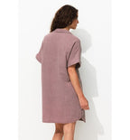Robe Courte en Gaze de Coton - Violet Uni Colore