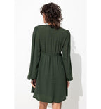 Robe Courte Brodée Femme - Vert Uni Colore