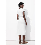 Robe Mi-longue en Jersey - Blanc Uni Clair