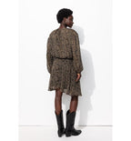 Robe Courte en Voile Fleuri - Noir Imprime