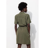 Robe-chemise Léopard Femme - Kaki Uni Fonce