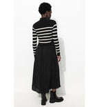 Robe-pull 2 en 1 - Noir Raye