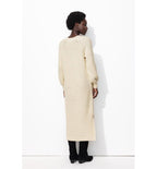 Robe-pull Côtelée Femme - Naturel Uni Clair