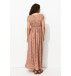Robe Brodée sans Manches Femme - Rose Uni Colore