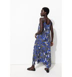 Robe Longue à Fines Bretelles - Bleu Imprime
