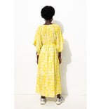 Robe Longue Imprimée Femme - Jaune Imprime