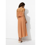 Robe Longue Brodée Femme - Marron Uni Fonce