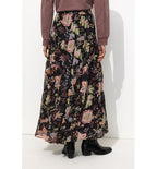 Longue Jupe Imprimée Femme - Noir Imprime