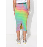 Jupe Midi Rayée Femme - Multicolore Raye