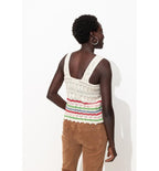 Pull-débardeur en Crochet - Multicolore Raye