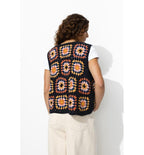 Gilet sans Manches en Crochet - Bleu Imprime